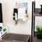 Mind Reader Hanging Accessory Organizer, Adhesive Wall-Mounted Shelf with Hooks for Home, Office, Dorm, or Bathroom, Metal, Tan